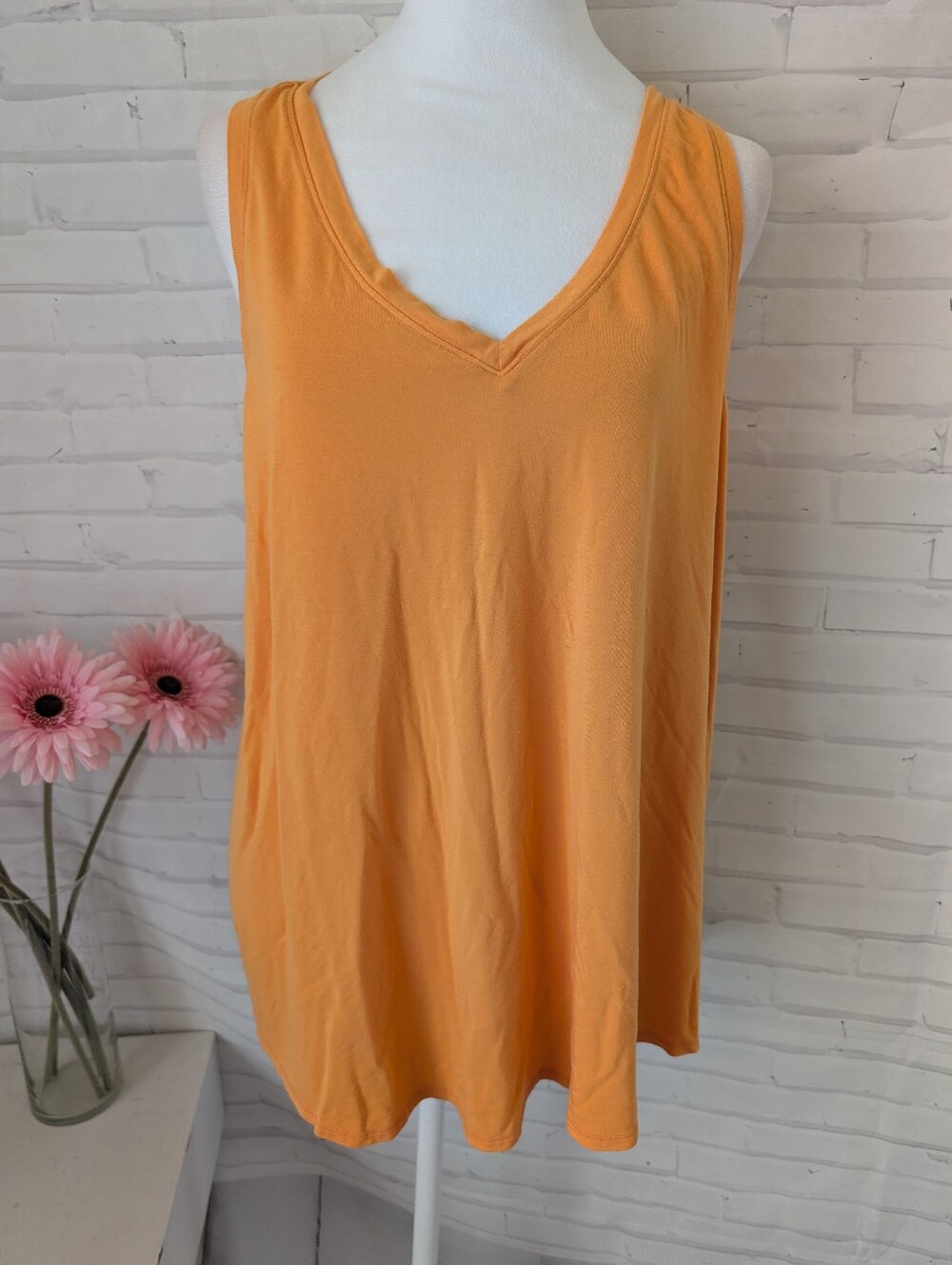 Time and Tru Bright Orange Tank Top